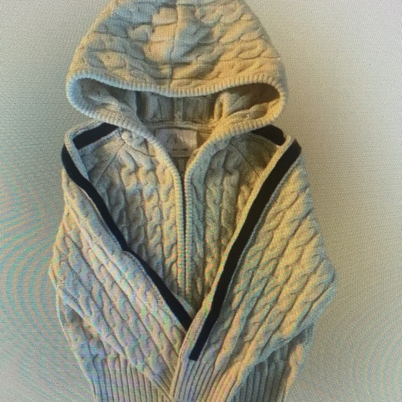 Other - Men's Cable Knit Hooded Sweater - Cream